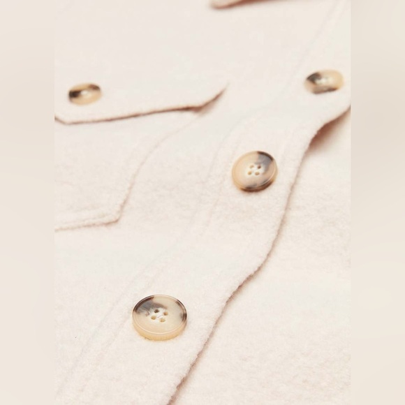 WILFRED FREE The Ganna Off-White Merino Wool Utility Shirt Jacket Shacket - Picture 7 of 16